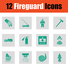 Image showing Set of fire service icons