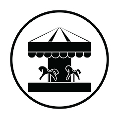 Image showing Children horse carousel icon