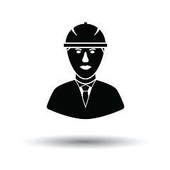 Image showing Icon of construction worker head in helmet