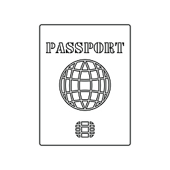 Image showing Icon of passport with chip