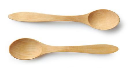 Image showing two new empty wooden spoons