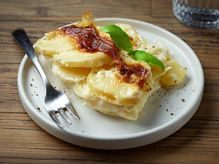 Image showing plate of potato gratin