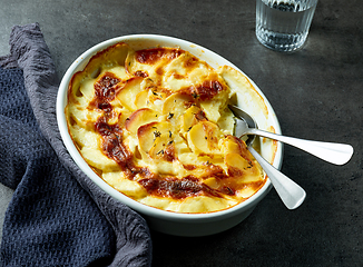 Image showing freshly baked potato gratin