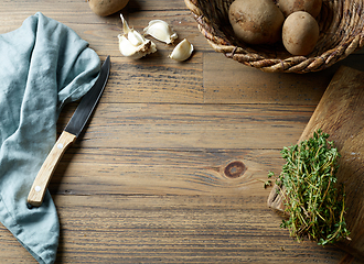 Image showing rustic kitchen table top