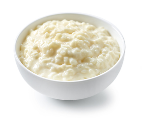 Image showing bowl of rice and milk pudding