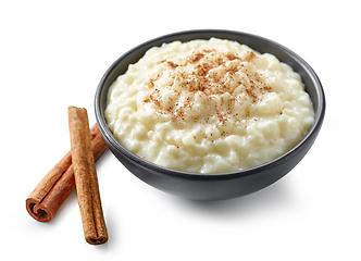 Image showing bowl of rice and milk pudding