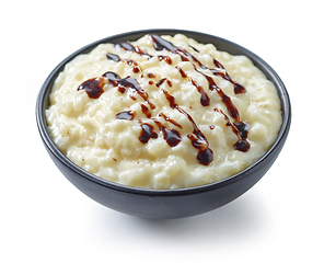 Image showing bowl of rice milk pudding
