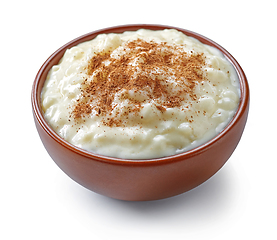 Image showing bowl of rice and milk pudding