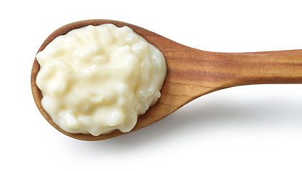 Image showing rice pudding in wooden spoon