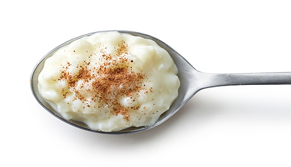 Image showing spoon of rice milk pudding 