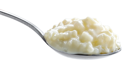 Image showing spoon of rice and milk pudding