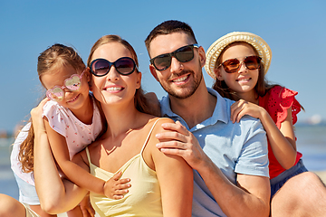 Image showing happy family on summer beach