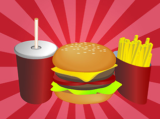 Image showing Fastfood combo