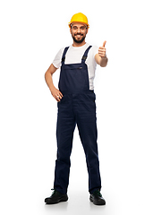 Image showing male worker or builder showing thumbs up