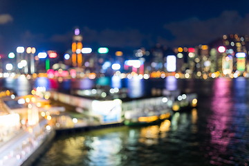 Image showing Blur view of Hong Kong skyline