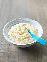 Image showing bowl of rice and milk pudding