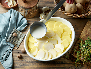 Image showing process of making potato gratin