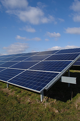 Image showing Rows of solar panels