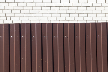 Image showing dark metal fence