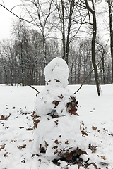 Image showing tall snowman