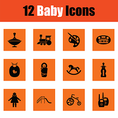 Image showing Set of baby icons