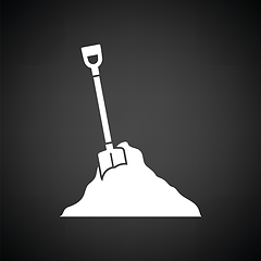 Image showing Icon of Construction shovel and sand