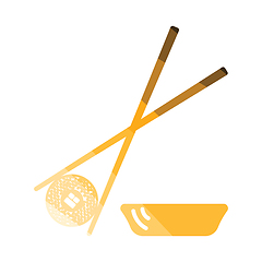 Image showing Sushi with sticks icon