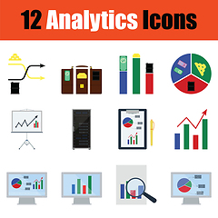 Image showing Flat design analytics icon set 