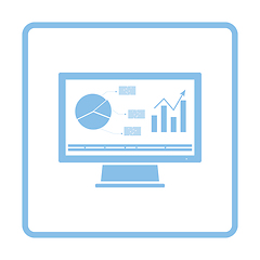 Image showing Monitor with analytics diagram icon