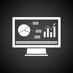 Image showing Monitor with analytics diagram icon