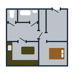 Image showing Icon of apartment plan