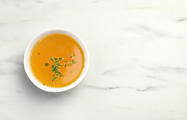 Image showing bowl of fresh chicken bouillon 