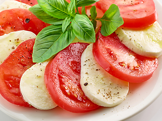 Image showing tomato and mozzarella closeup