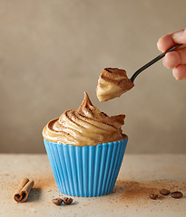 Image showing whipped caramel and coffee mousse dessert