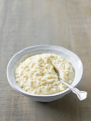 Image showing bowl of rice and milk pudding