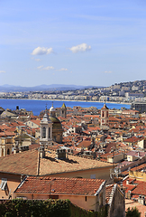 Image showing View of Nice Town and sea, French Reviera, France