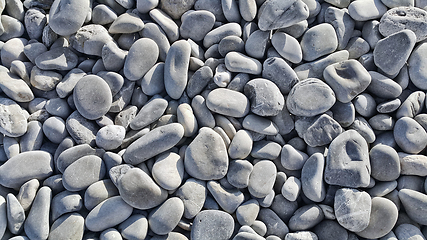 Image showing Nature background from gray sea pebbles