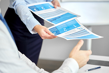 Image showing close up of business team with papers at office