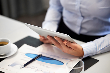 Image showing businesswoman with tablet pc computer at office