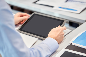 Image showing businessman with tablet pc computer at office