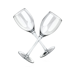 Image showing Empty wine glasses