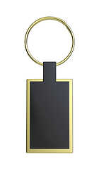 Image showing Black keyring, front view