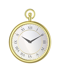 Image showing Luxury golden pocket watch