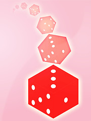 Image showing Rolling red dice illustration