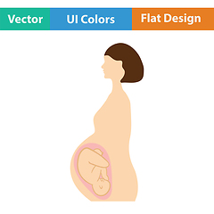 Image showing Pregnant woman with baby icon