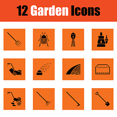 Image showing Set of gardening icons