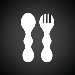 Image showing Baby spoon and fork icon