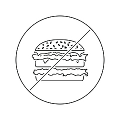 Image showing Icon of Prohibited hamburger