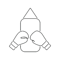 Image showing Icon of Boxing pear and gloves