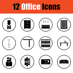 Image showing Office furniture icon set